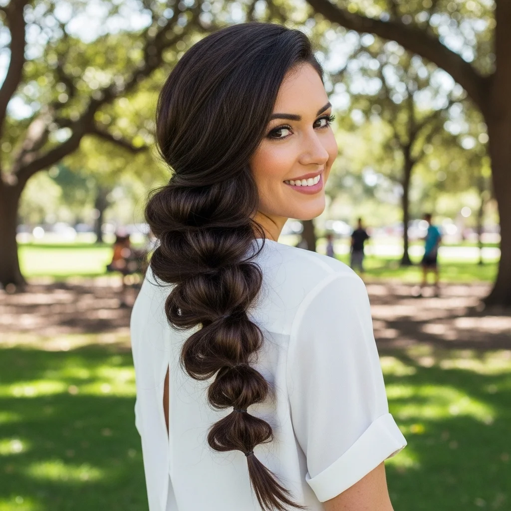 19 Easy Hairstyles You Can Master in Minutes 10 the playful bubble braid
