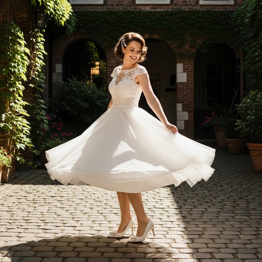 the retro tea length gown
