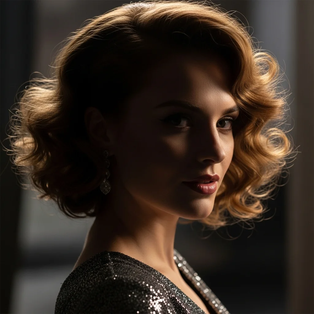 the side parted voluminous curly bob