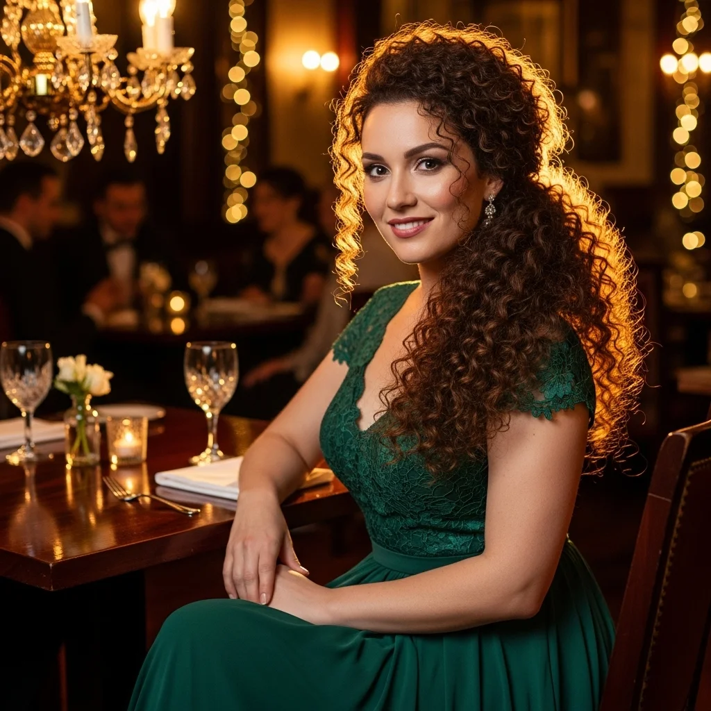 the side swept curly ponytail