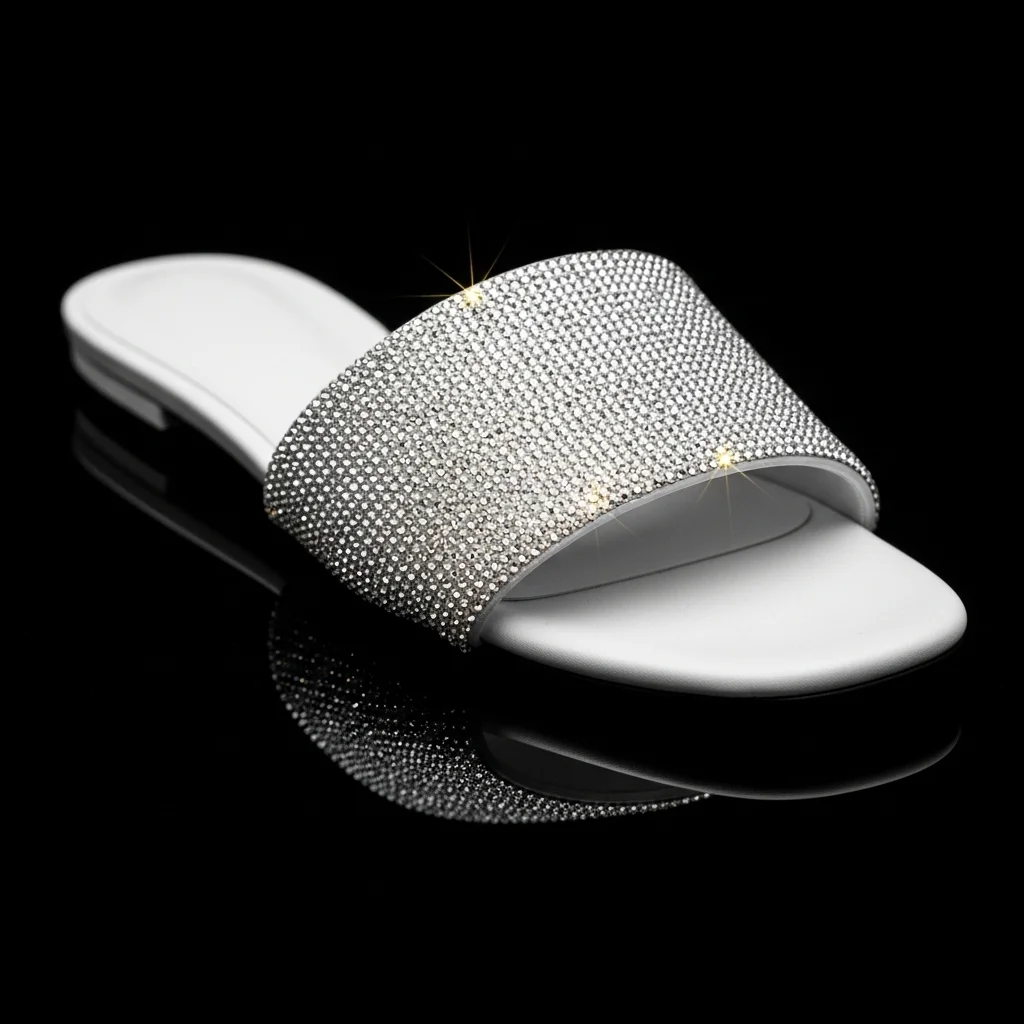 Step into Forever: Top 23 White Wedding Shoes Every Bride Needs to See! 11 the sparkling white crystal embellished mule