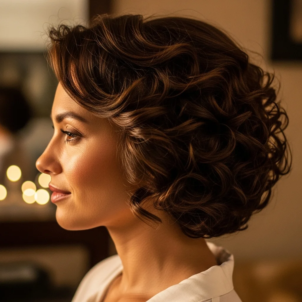 the stacked curly bob