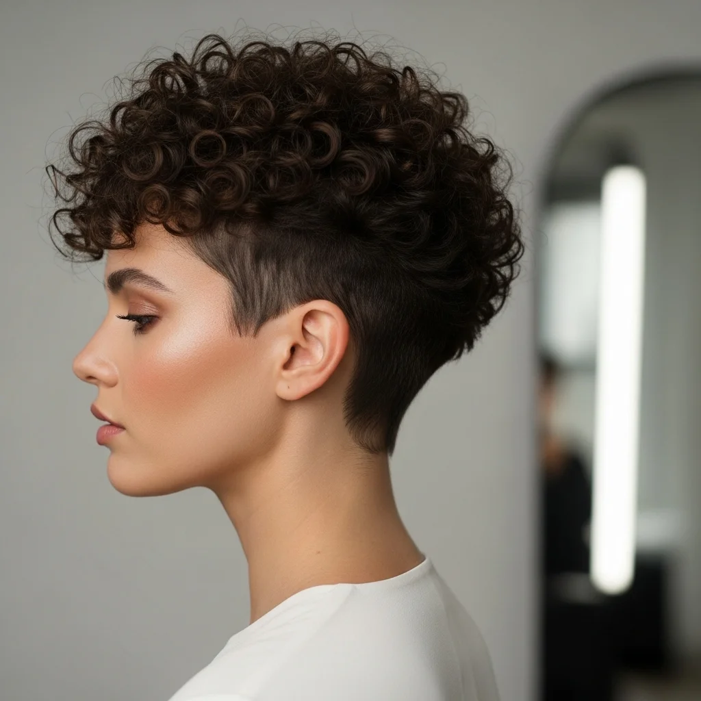 the tapered back curly bob