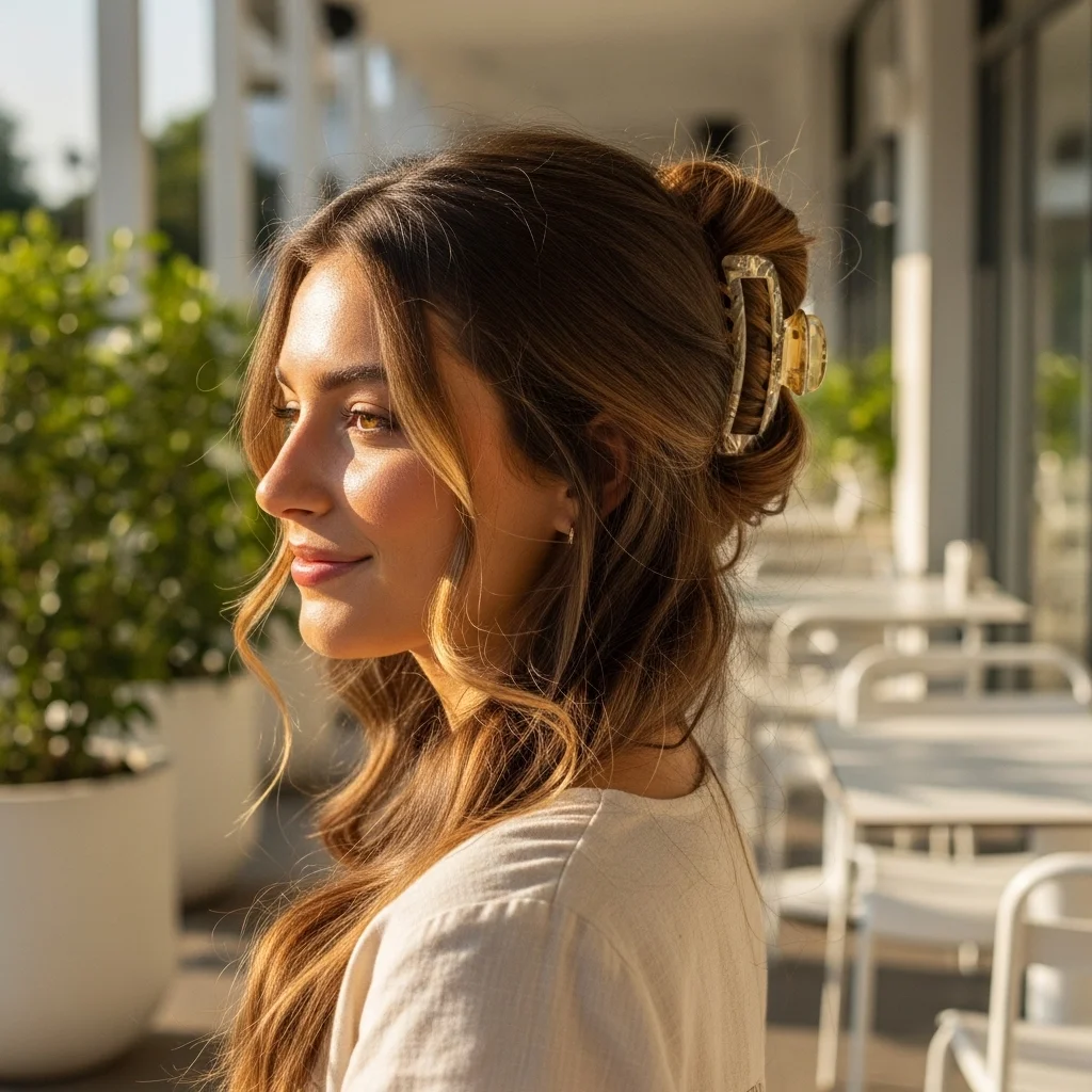 19 Easy Hairstyles You Can Master in Minutes 16 the trendy claw clip updo
