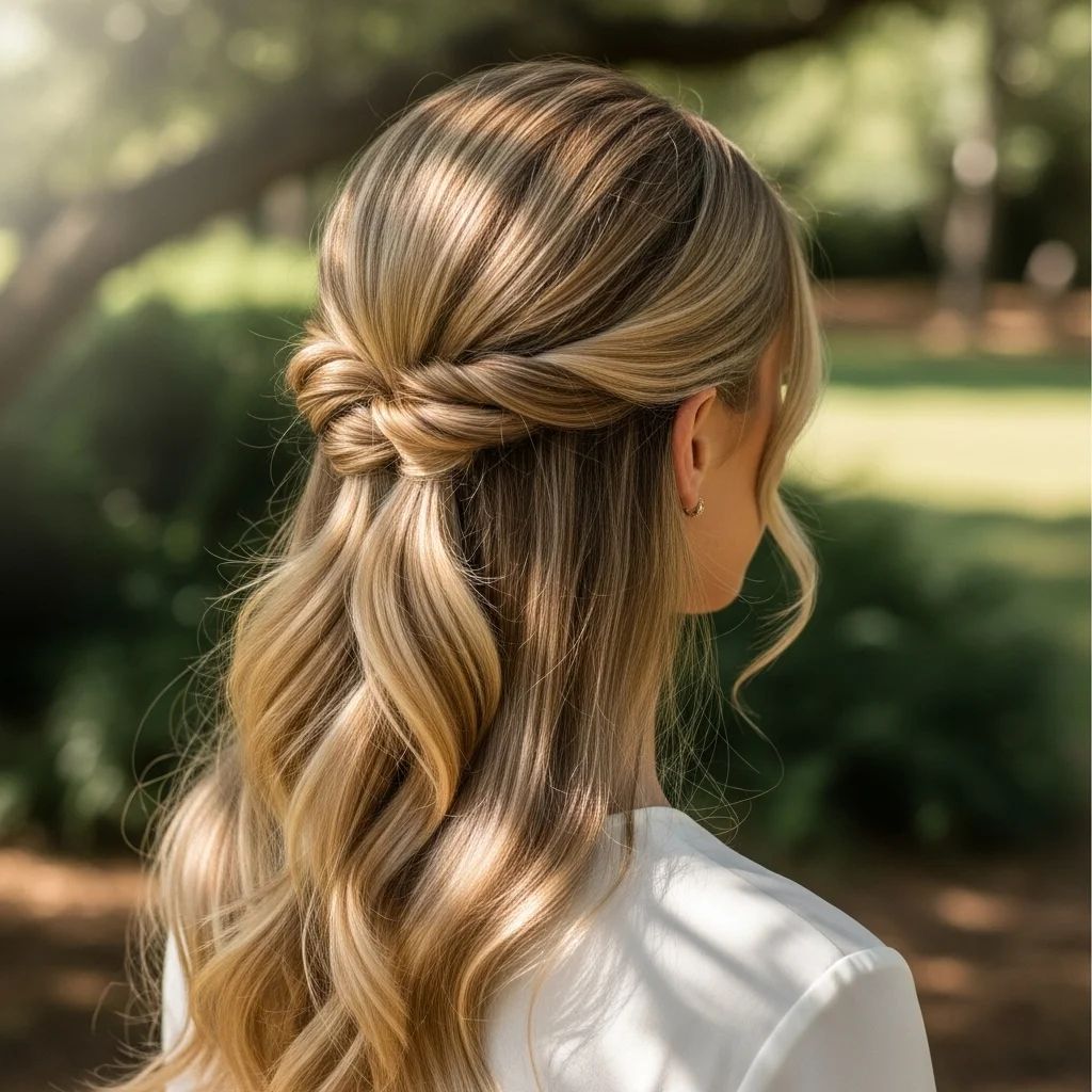 19 Easy Hairstyles You Can Master in Minutes 8 the twisted half up