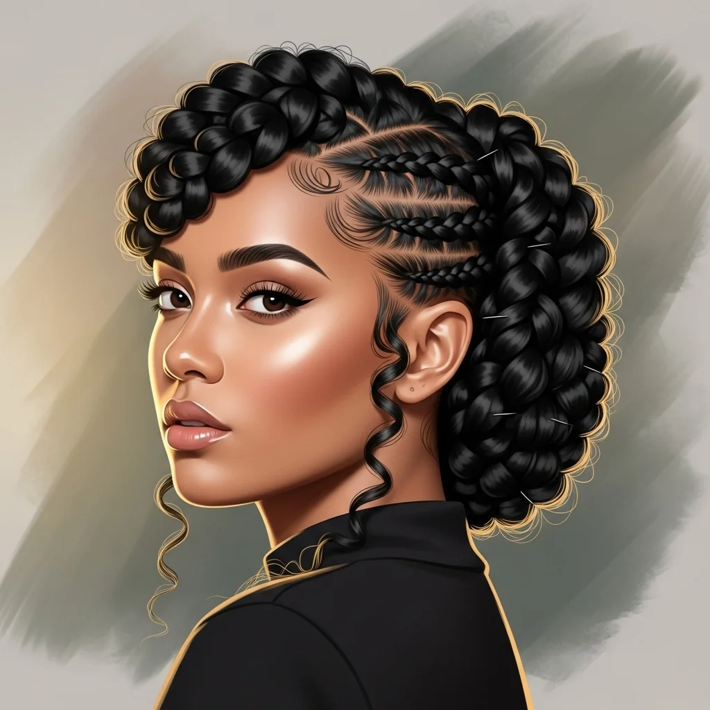 twisted braids updo
