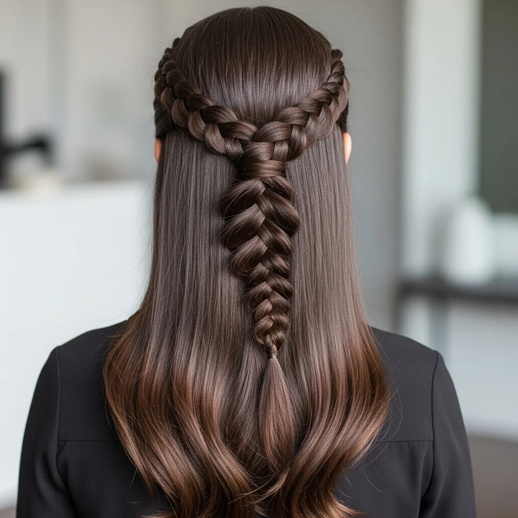 Elevate Your Style: 17 Gorgeous Braided Half-Up Half-Down Hairstyles to Inspire Your Next Look 7 twisted rope braid half up