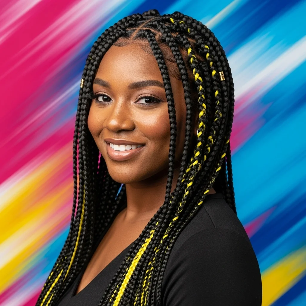 two tone highlight box braids