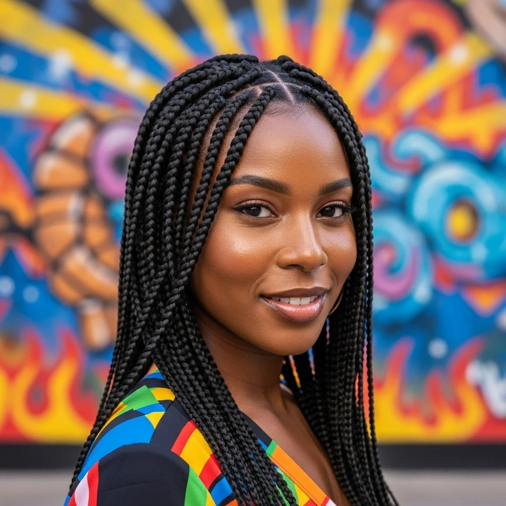 versatile box braids medium length