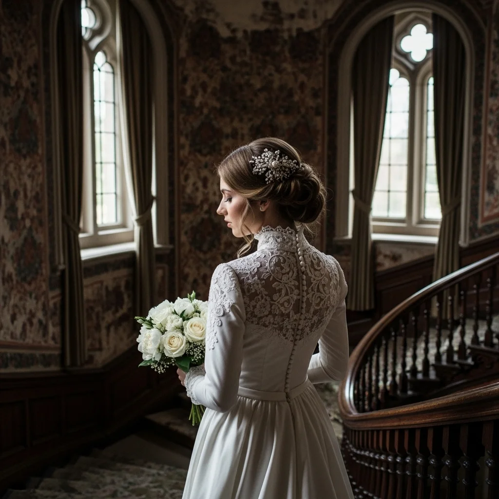 victorian high neck lace