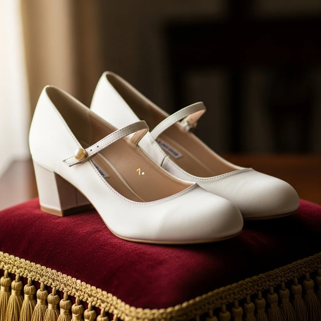 Step into Comfort & Style: Top 21 Low-Heel Wedding Shoes for Your Big Day 8 vintage mary jane style