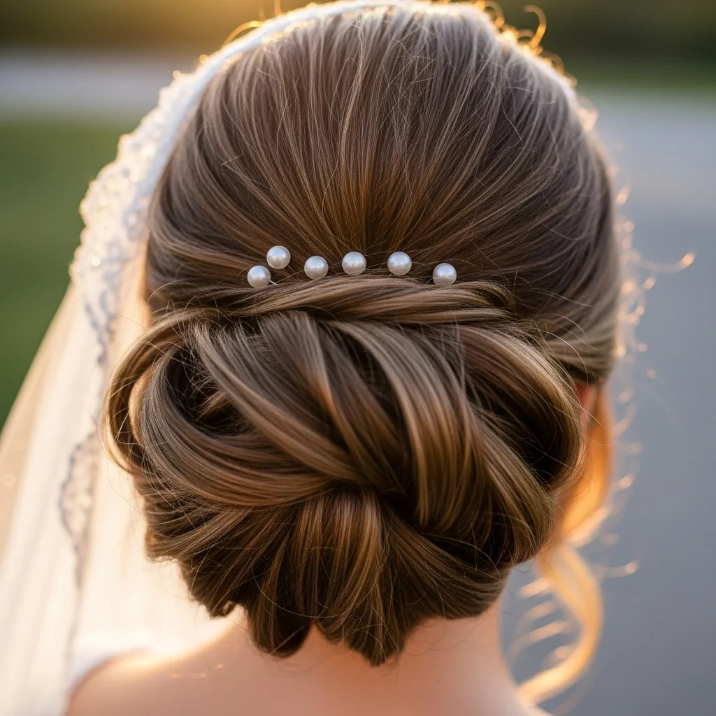 voluminous low bun with