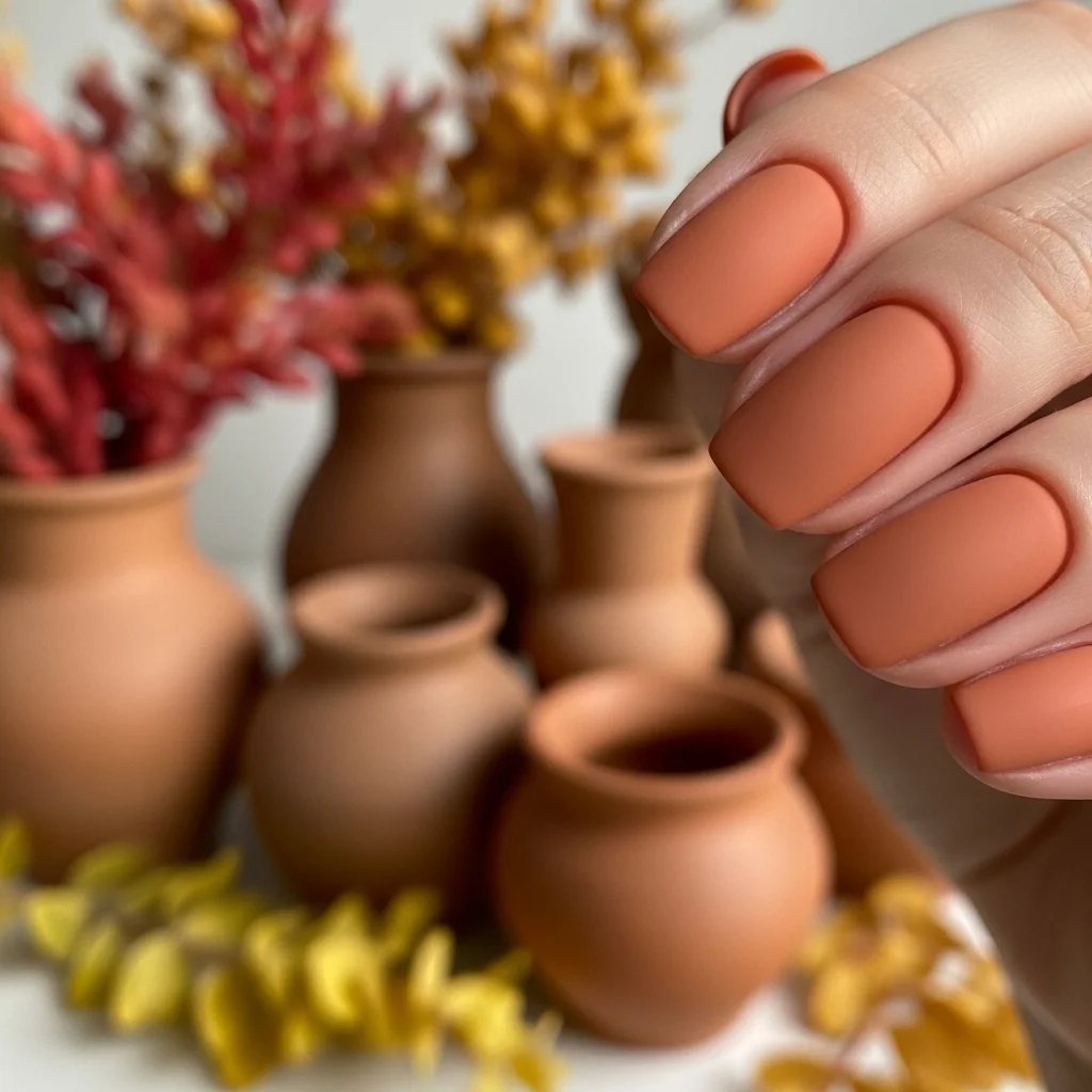The Top 27 Acrylic Nail Designs You Need This Autumn! 25 warm terracotta tones