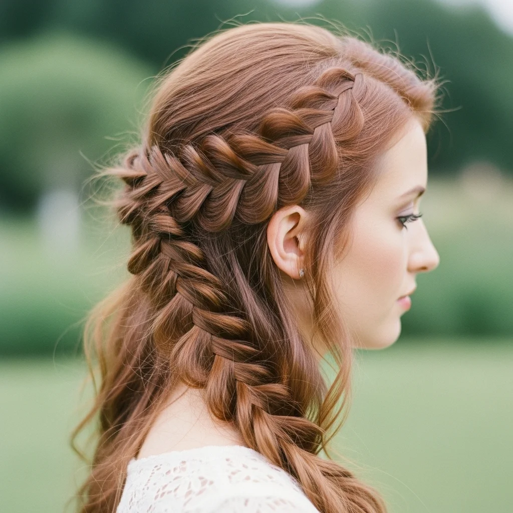 Elevate Your Style: 17 Gorgeous Braided Half-Up Half-Down Hairstyles to Inspire Your Next Look 6 waterfall braid half up 1