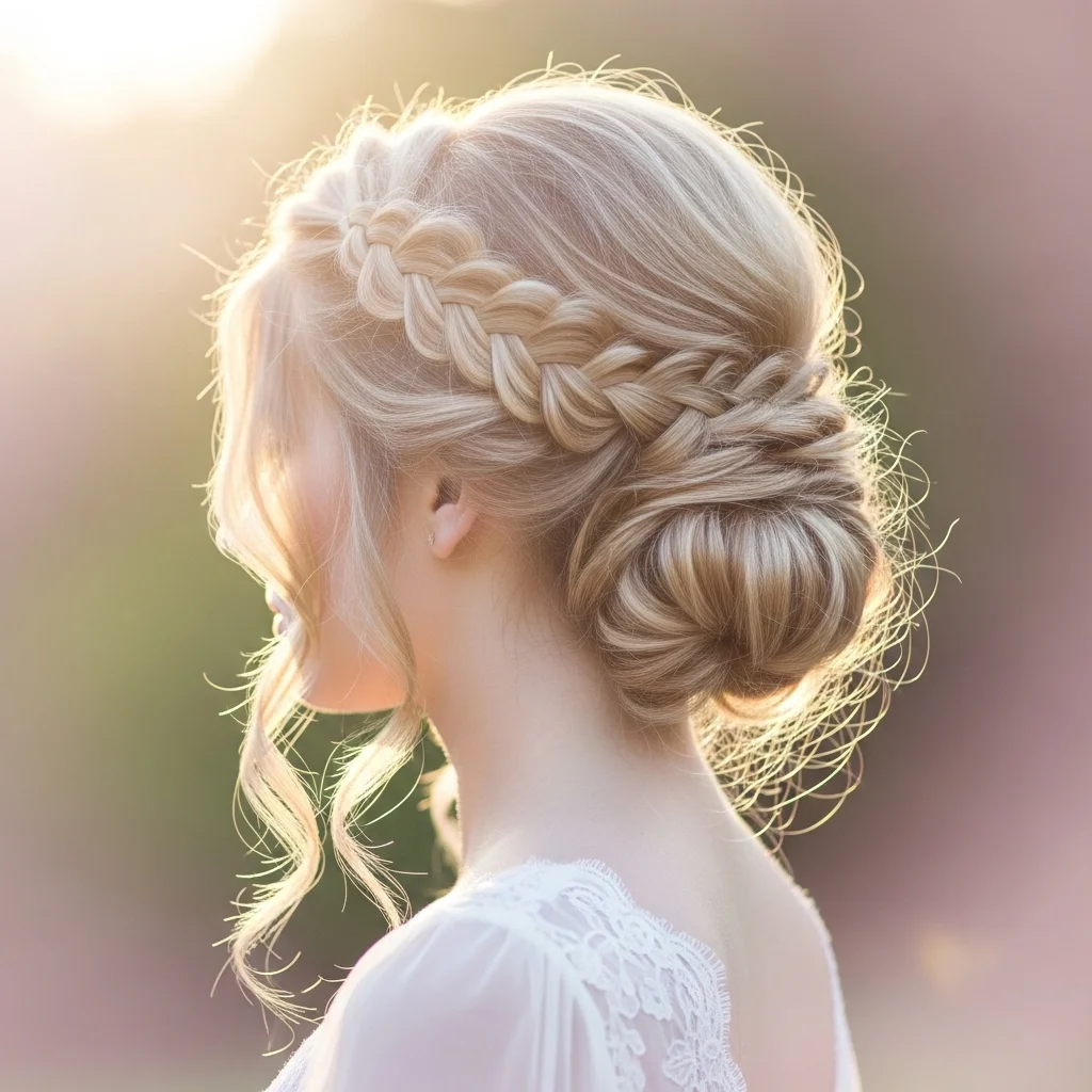 waterfall braid updo