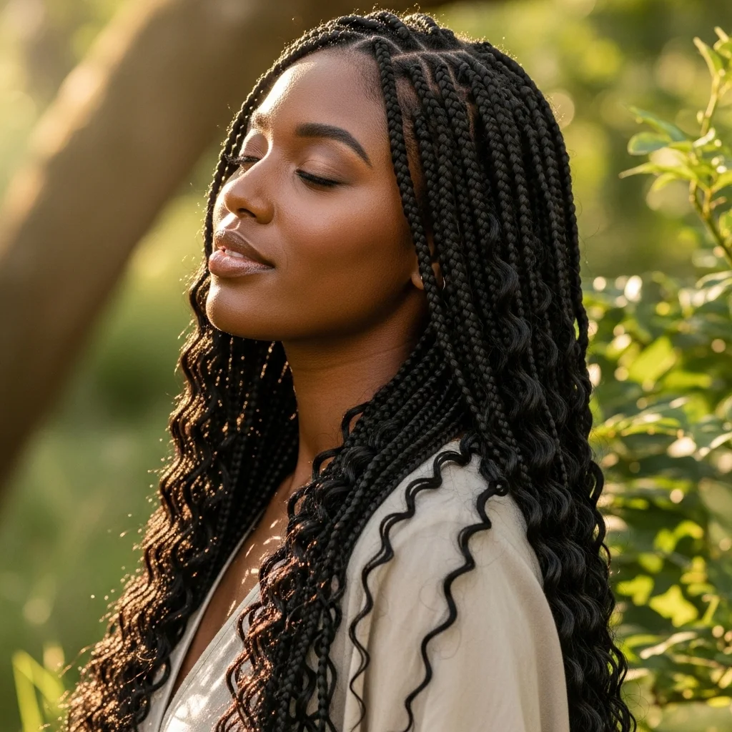 wavy box braids
