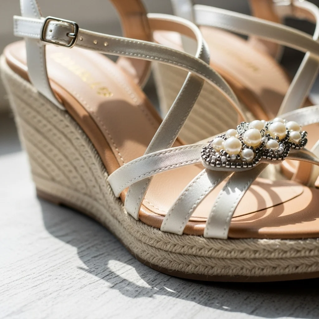 Walk Down the Aisle in Bliss: Top 19 Comfortable Wedding Shoes for Your Big Day! 4 wedge sandals low to medium