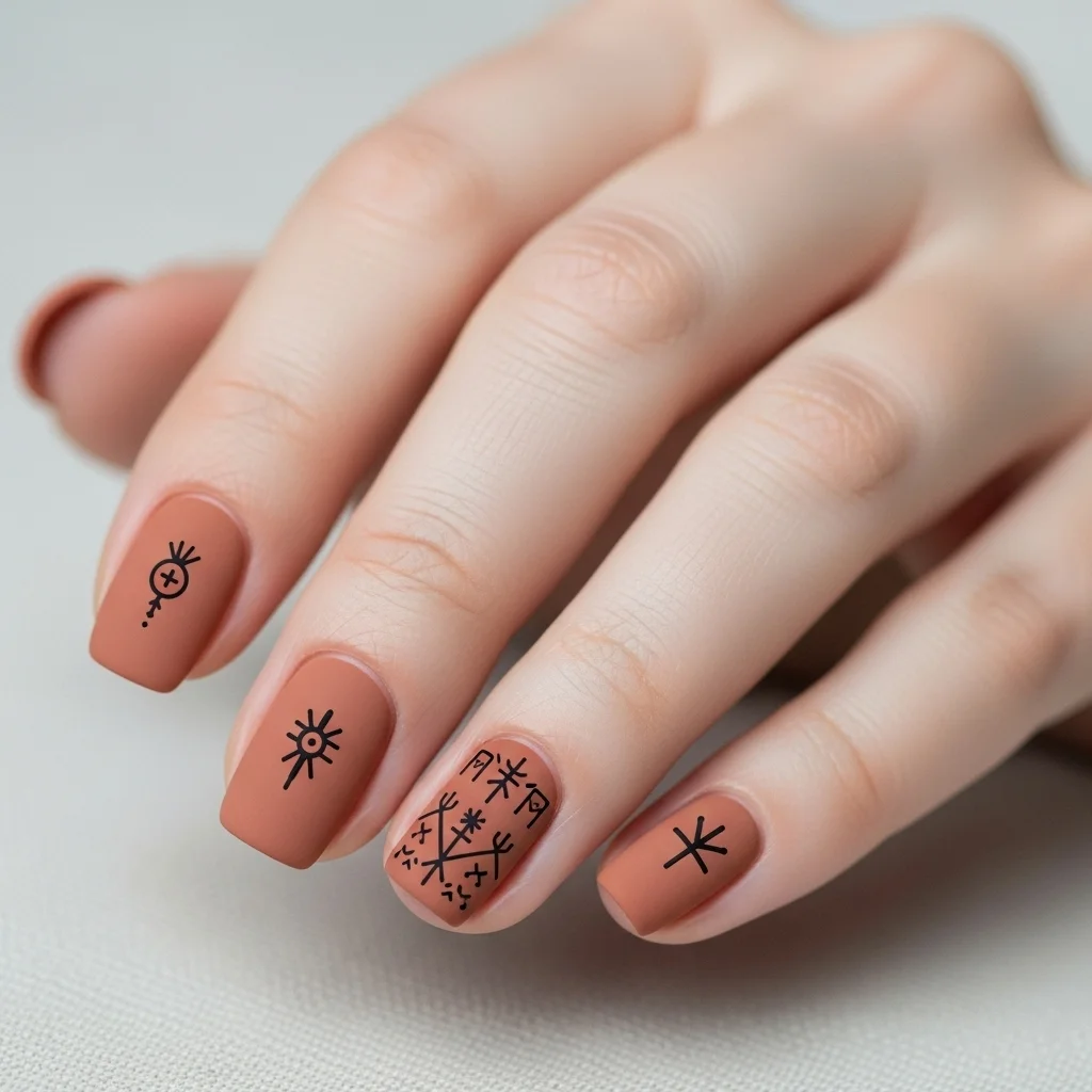 Top 19 Dazzling Western Wedding Nails Ideas for the Modern Bride 20 western glyph etchings