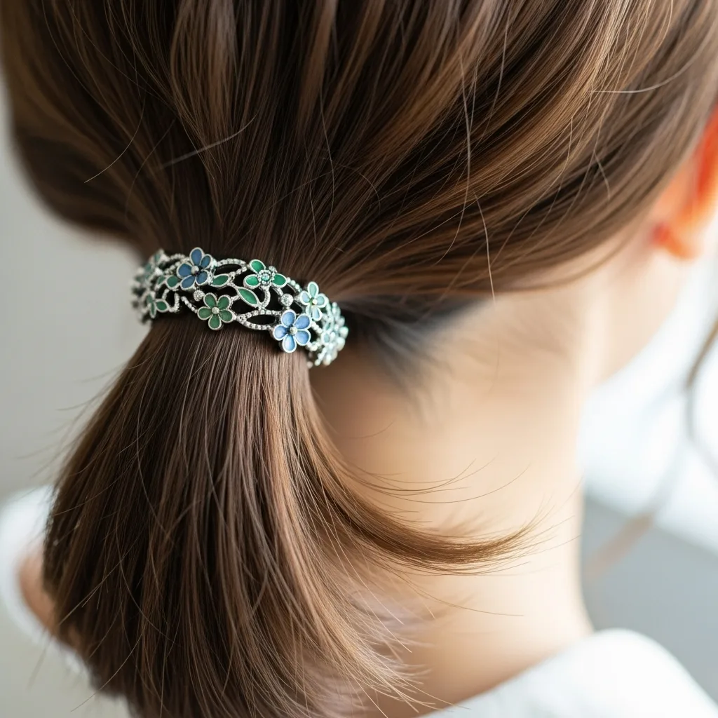 accessorized low ponytail