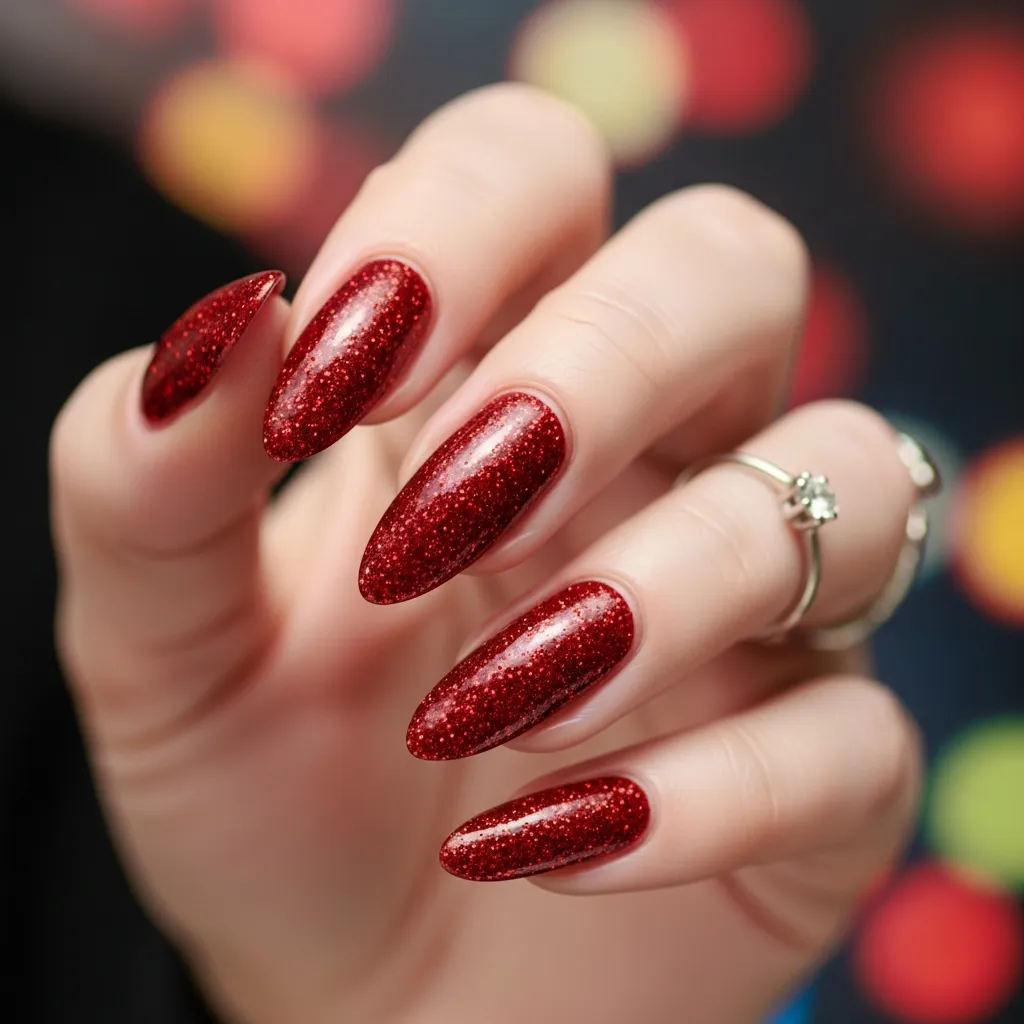 all over red glitter bombshell
