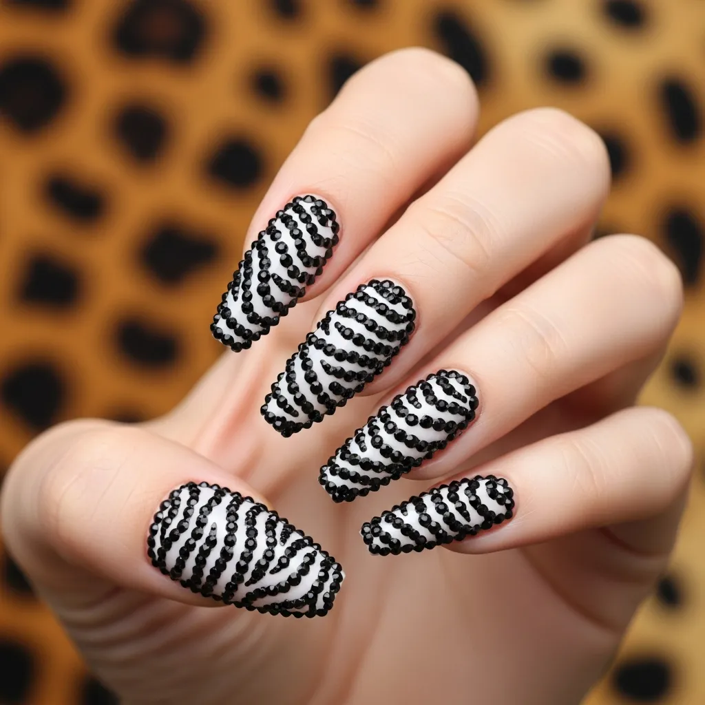 animal print with rhinestone outlines