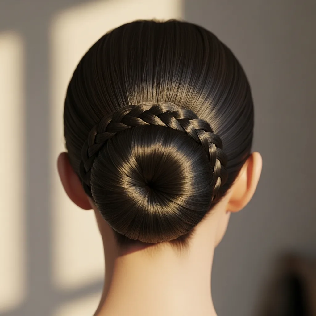 23 Sleek Hoco Hairstyles for the Dance 7 ballerina bun with braided detail