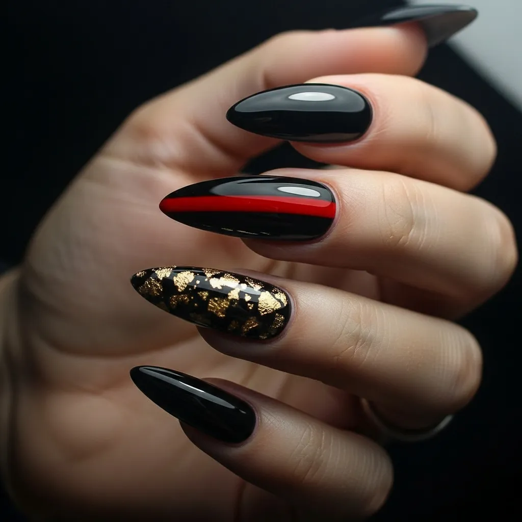 black and red with a touch of glam