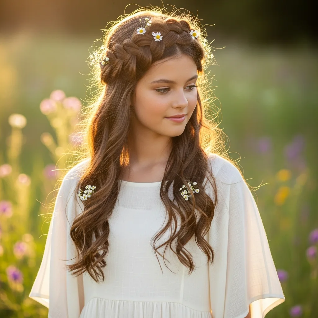 25 Enchanting Homecoming Hairstyles with Braids 21 braided crown with flowers