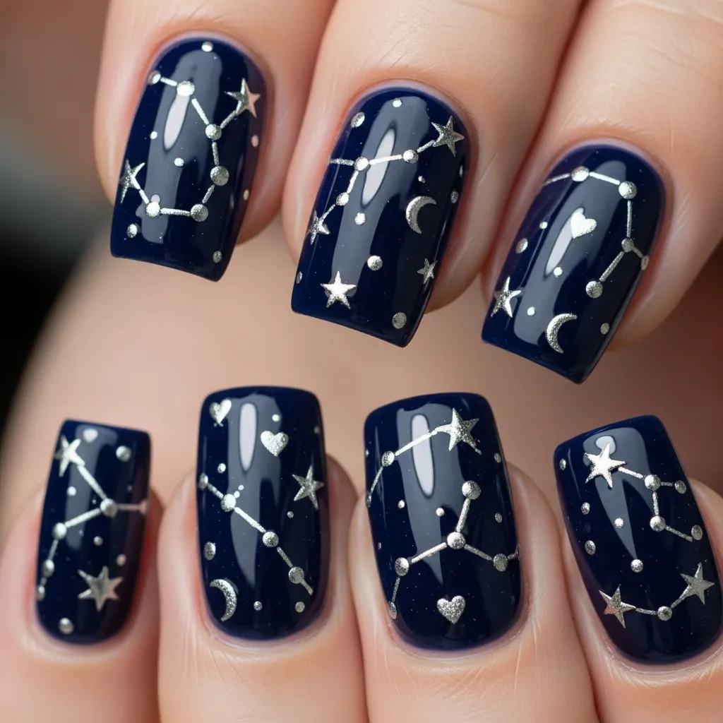 celestial love square nails