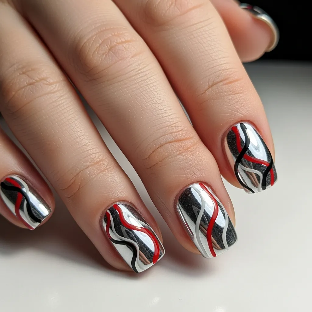 chrome with abstract art