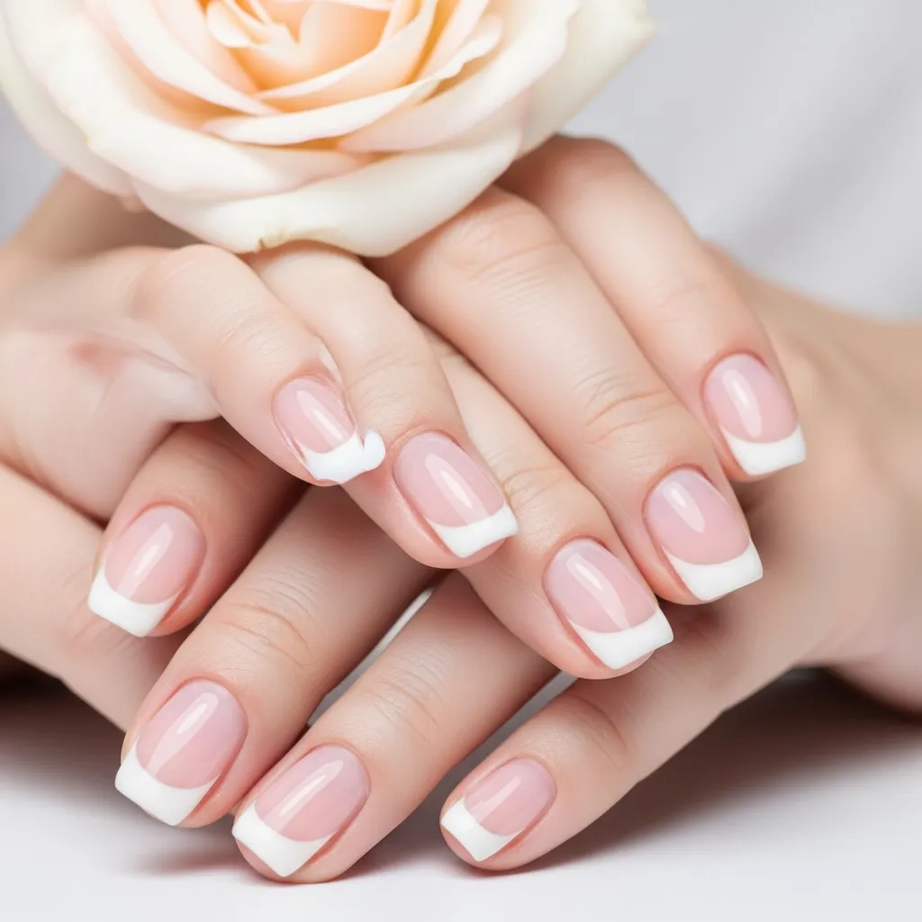 23 Dreamy White and Pink Valentines Nail Inspo 2 classic pink french with white tips