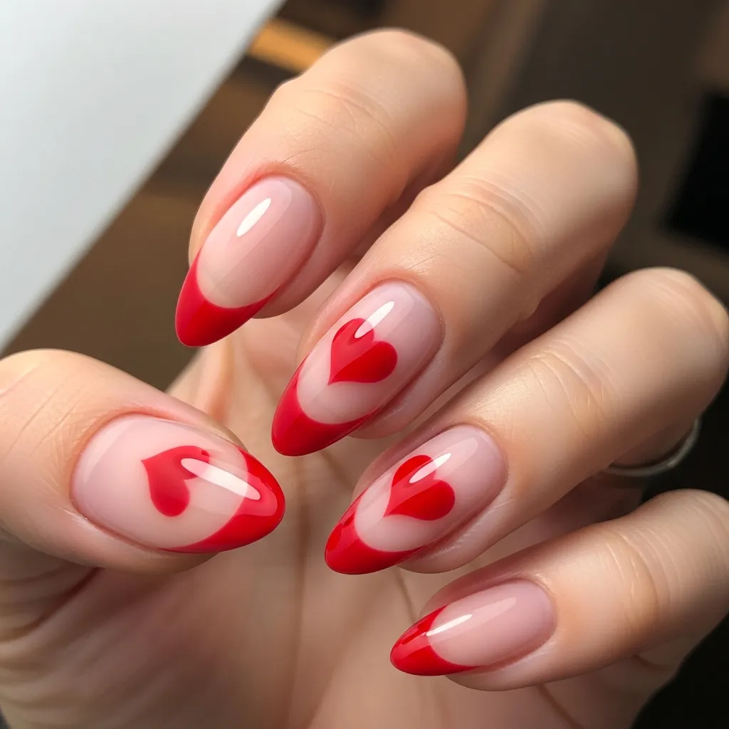 Top 19 Floating Heart Valentines Nails You'll Adore 2 classic red floating hearts