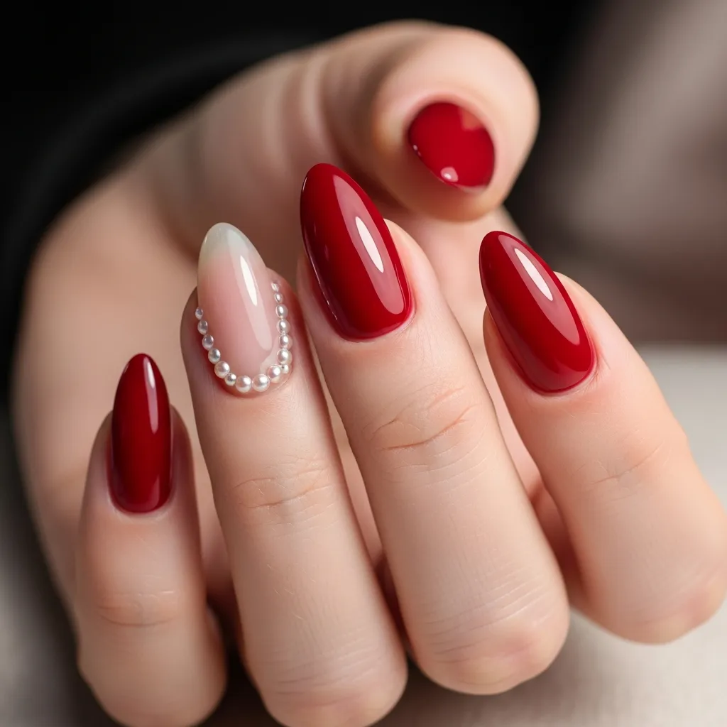 classic red with pearl accents
