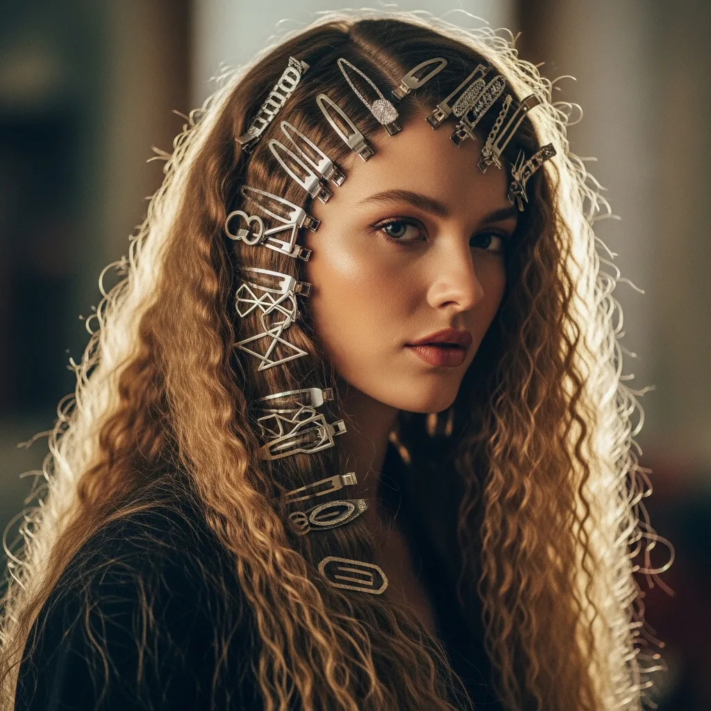 23 Sleek Hoco Hairstyles for the Dance 24 crimped hair with metallic accents