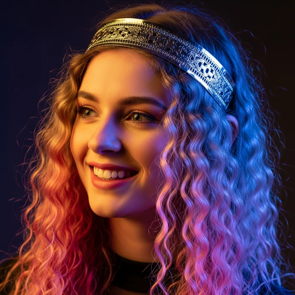 17 Hoco Hairstyles with Accessories 17 crimped hair with metallic headband