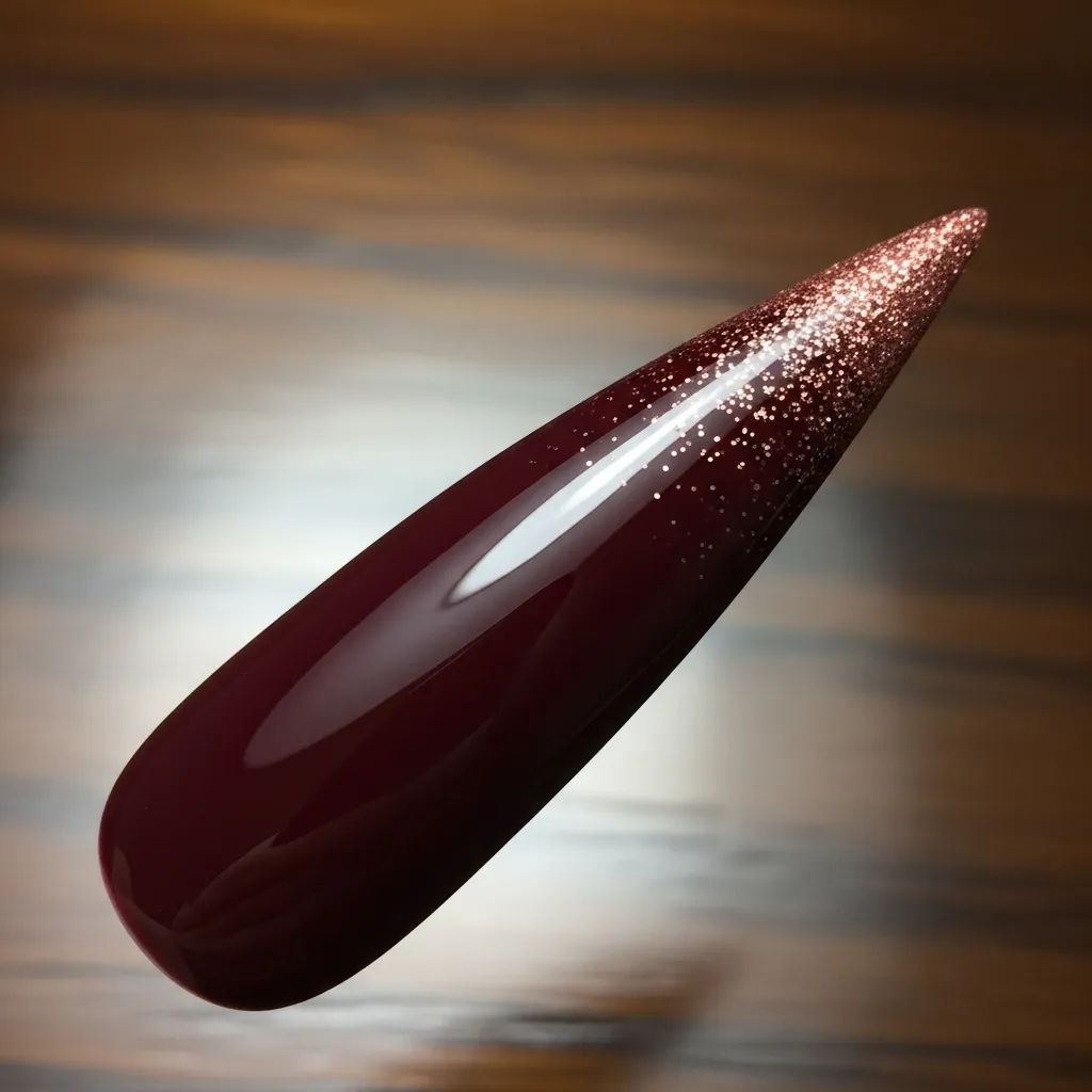 deep burgundy with subtle glitter accents