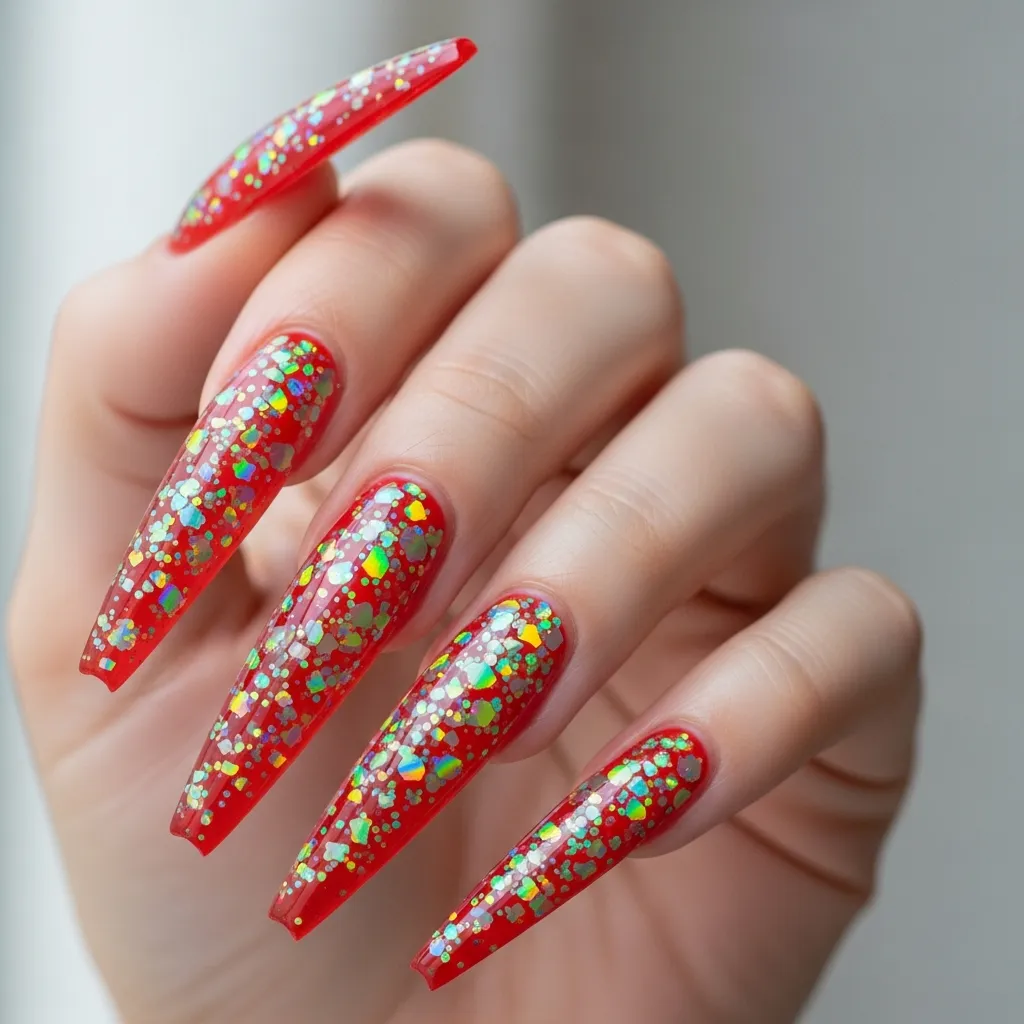disco red jelly sparkle