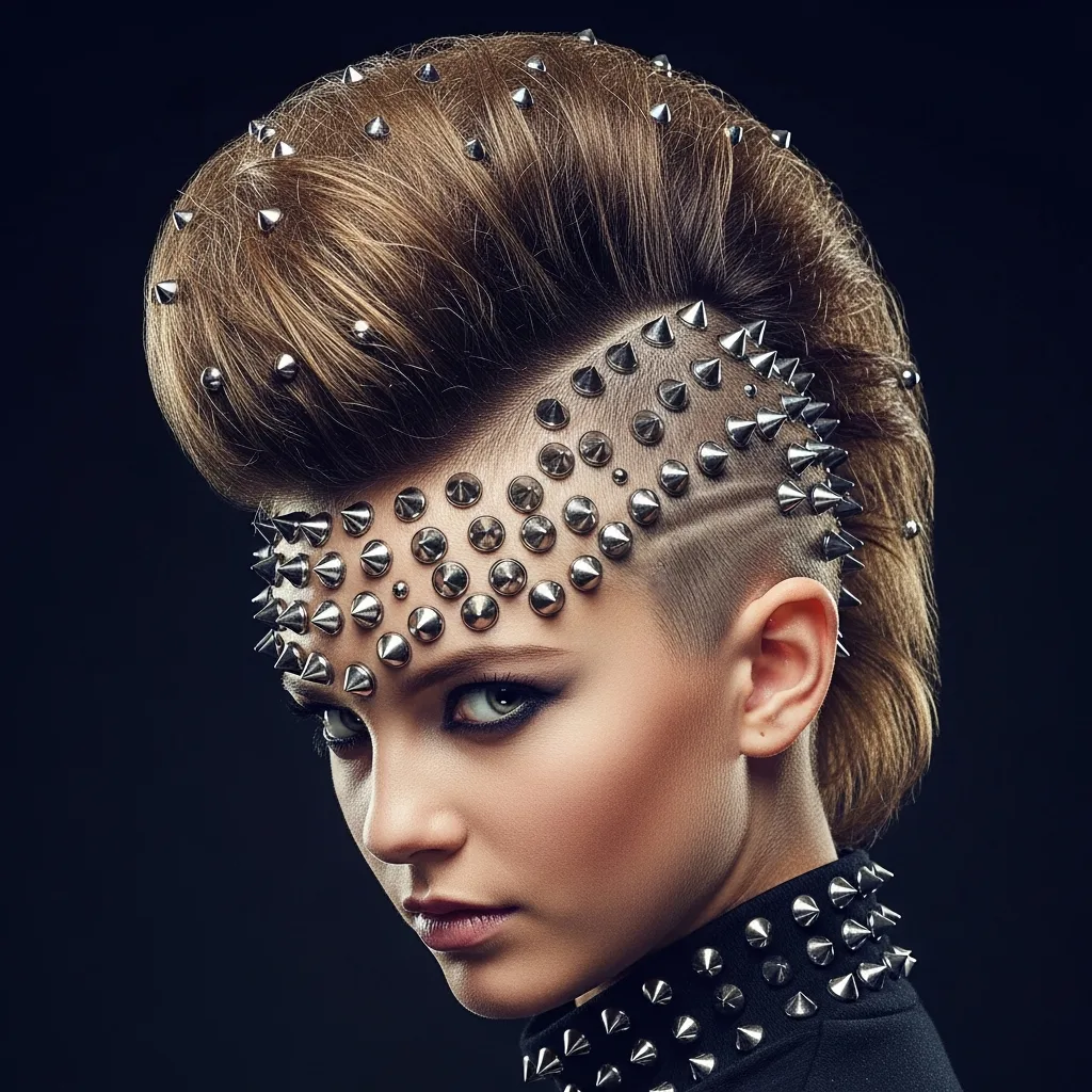 17 Hoco Hairstyles with Accessories 18 faux hawk with studded hair accessories
