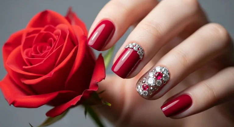 Top 19 Valentines Day Nails with Gems You'll Adore 31 Top 19 Valentines Day Nails with Gems You’ll Adore