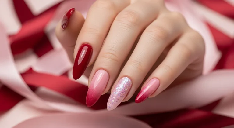 17 Valentine's Ombre Nail Designs to Fall in Love With 27 17 Valentine’s Ombre Nail Designs to Fall in Love With