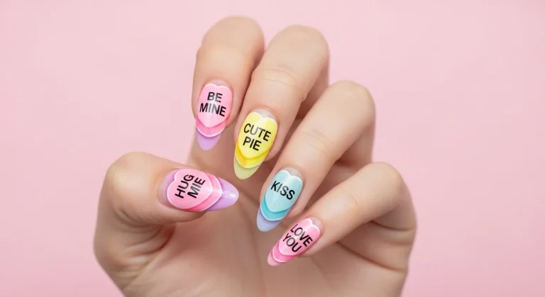 Top 17 Valentines Conversation Heart Nails to Steal This Year 29 Top 17 Valentines Conversation Heart Nails to Steal This Year