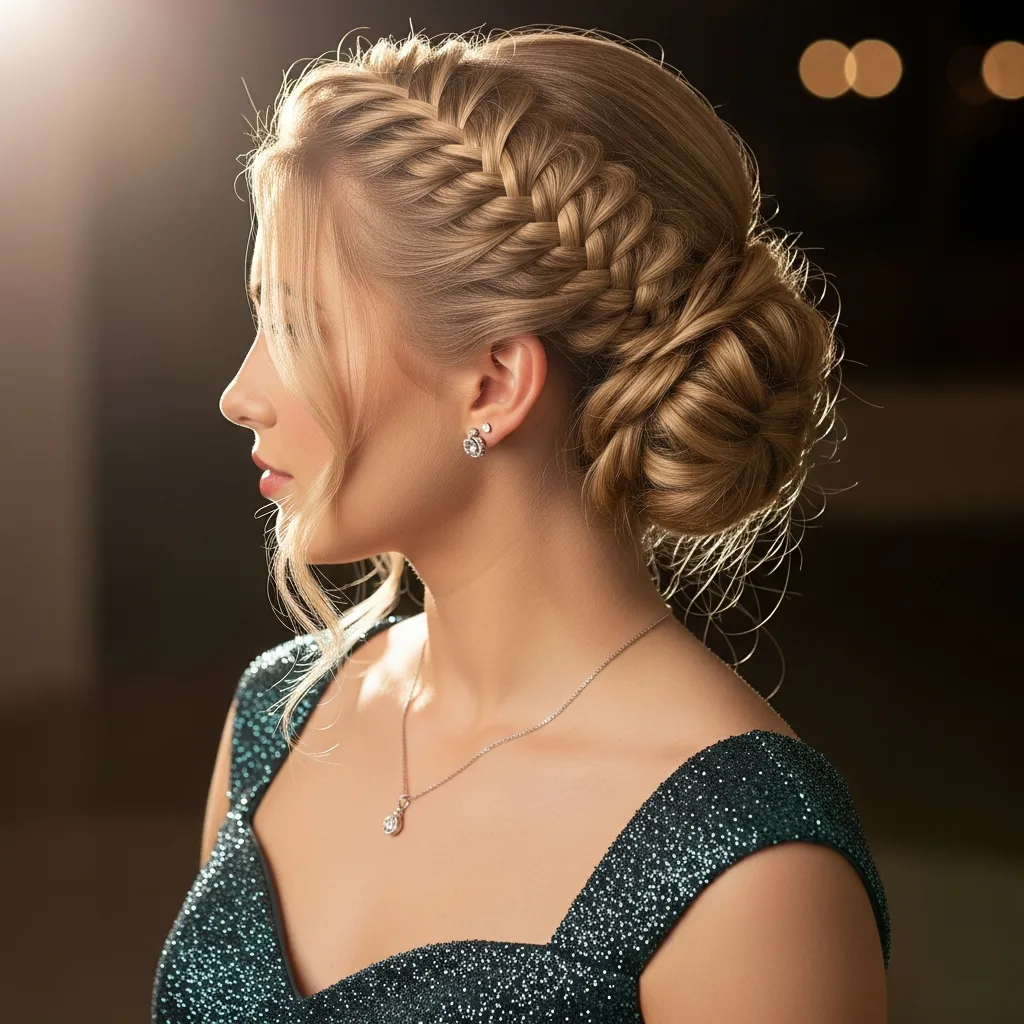 25 Enchanting Homecoming Hairstyles with Braids 3 fishtail braid updo