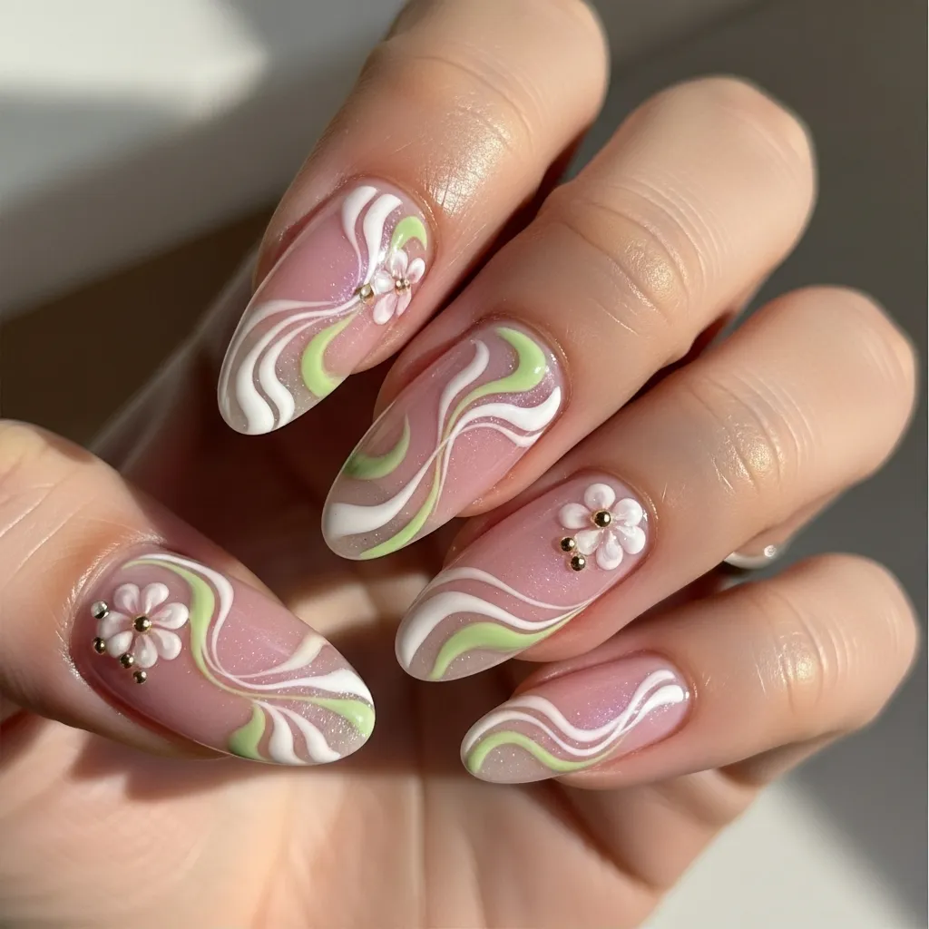 25 Swirl Valentines Nails to Sweep You Off Your Feet! 10 floral swirls