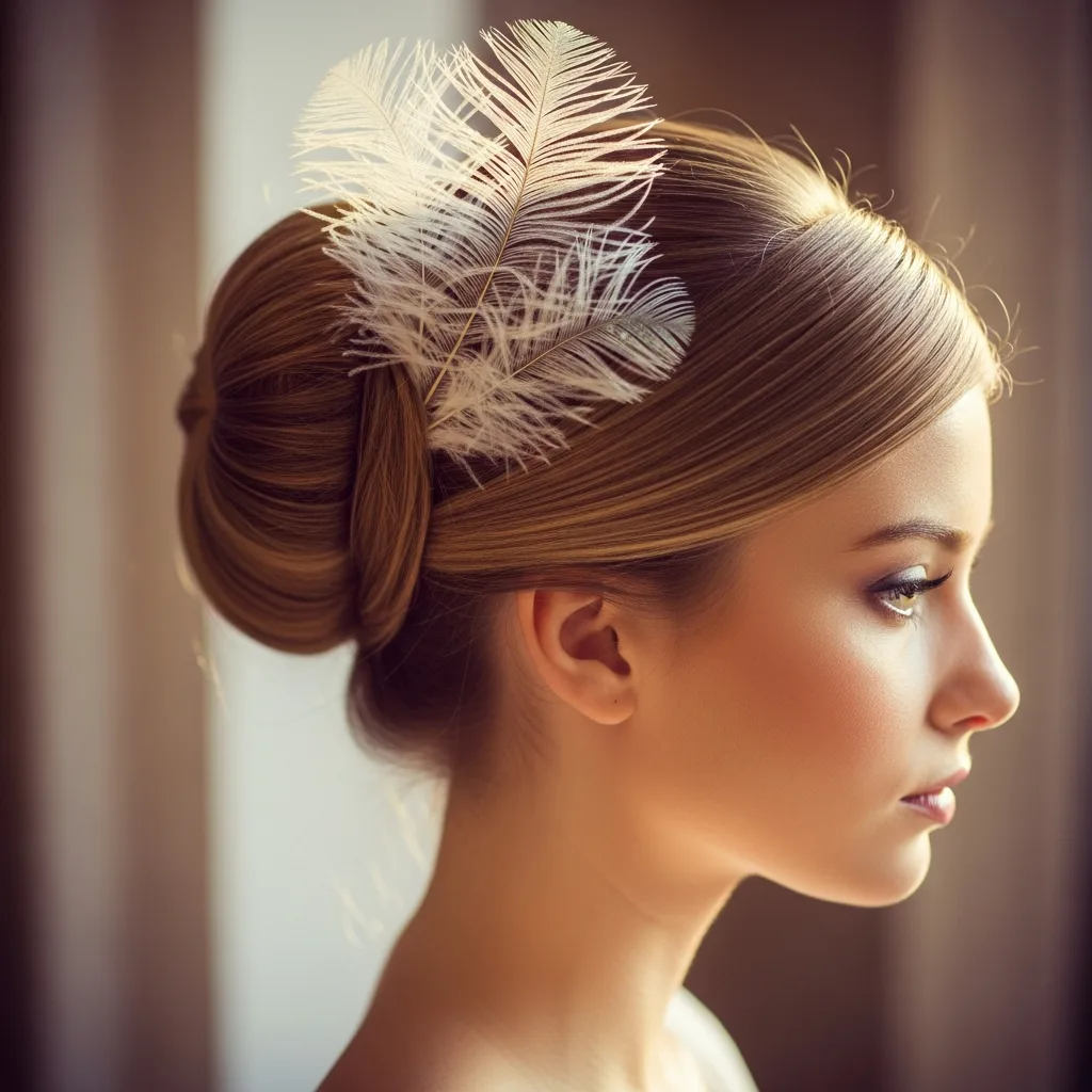 17 Hoco Hairstyles with Accessories 15 french twist with feather accessory