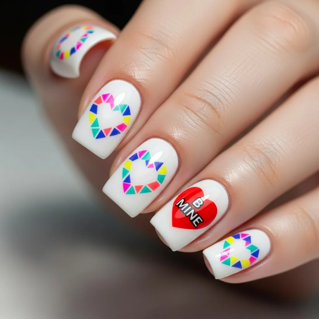 geometric heart patterns