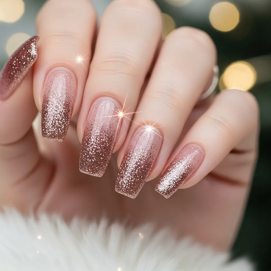 glitter gradient coffin nails various colors