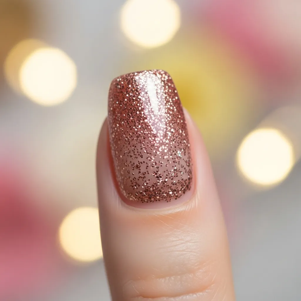 Top 17 Simple Valentine's Nail Ideas for a Sweet & Chic Look 5 glitter gradient fade