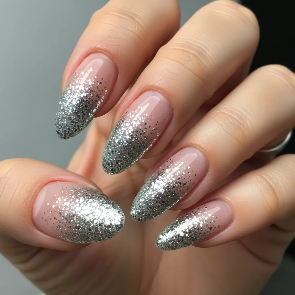 glitter gradient on nude base 1