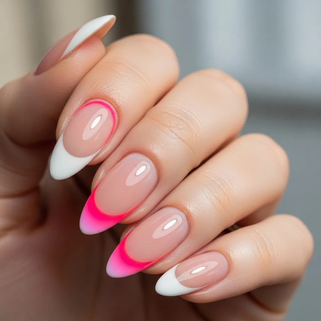 gradient french tips aura