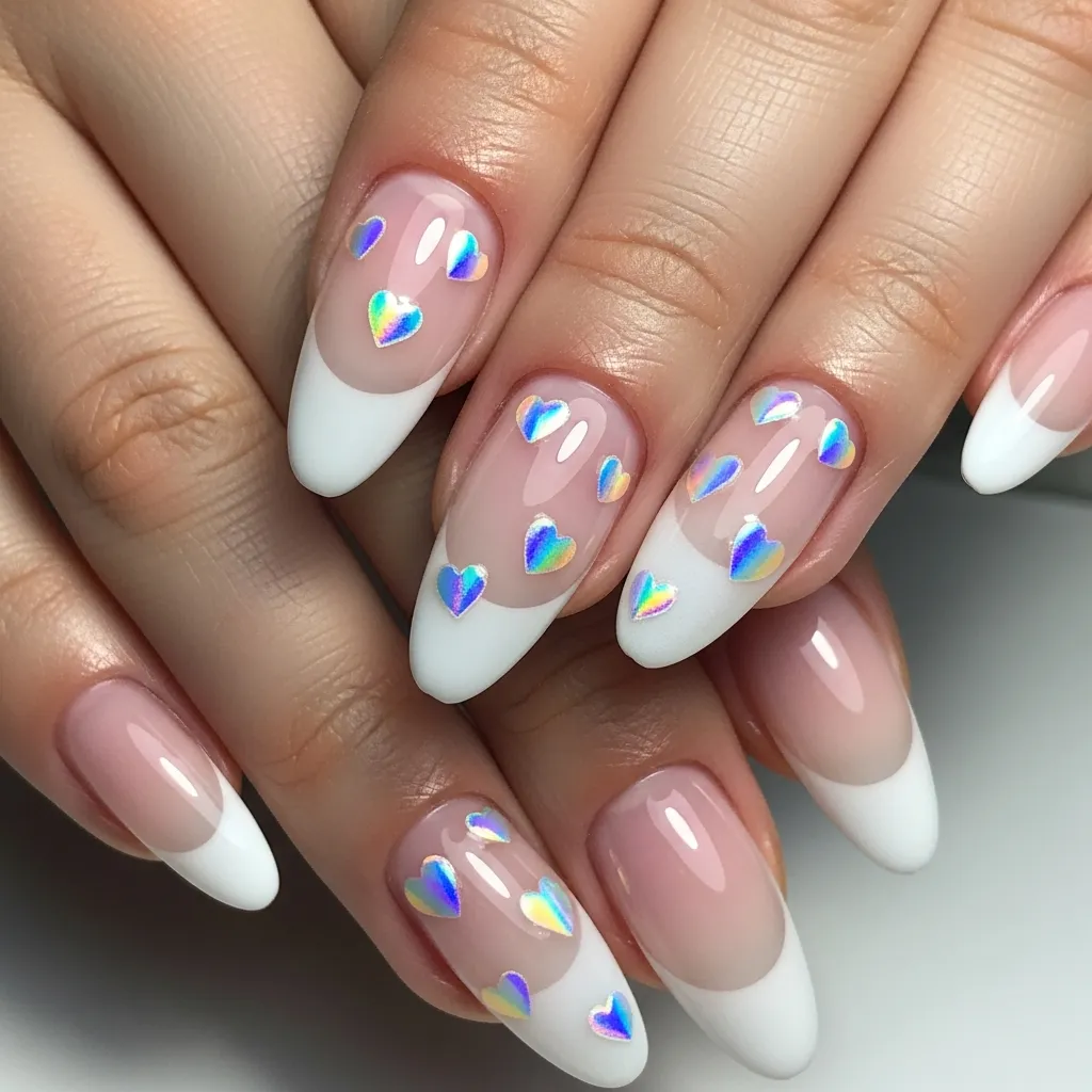 gradient holographic heart tips